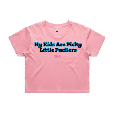 My kids are picky little f**kers Crop Tee Thumbnail