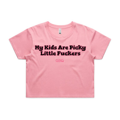 My kids are picky little f**kers Crop Tee Thumbnail