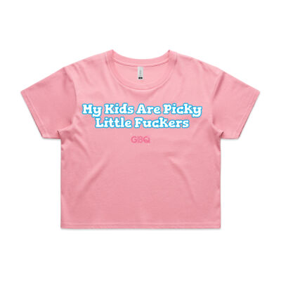 My kids are picky little f**kers Crop Tee Thumbnail