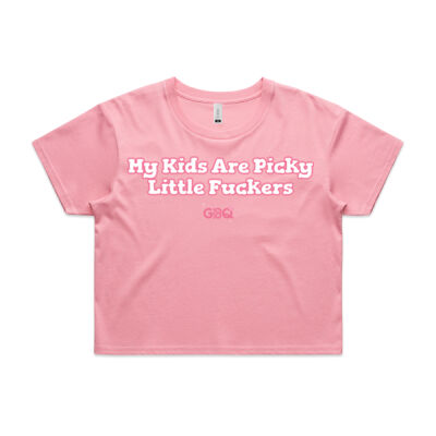 My kids are picky little f**kers Crop Tee Thumbnail